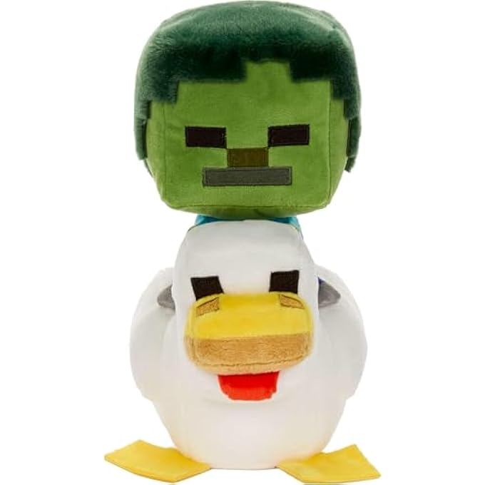 MINECRAFT PLUSH ZOMBIE CHICKEN JOCKEY TOY, COLLECTIBLE STUFFED ANIMAL, 8-INCH SOFT DOLL INSPIRED BY VIDEO GAME CHARACTER​​ - Image 1
